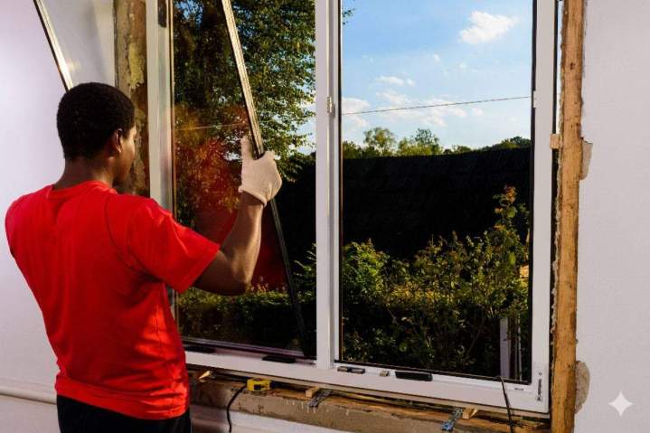 Chantier installation aluminium Le Lamentin